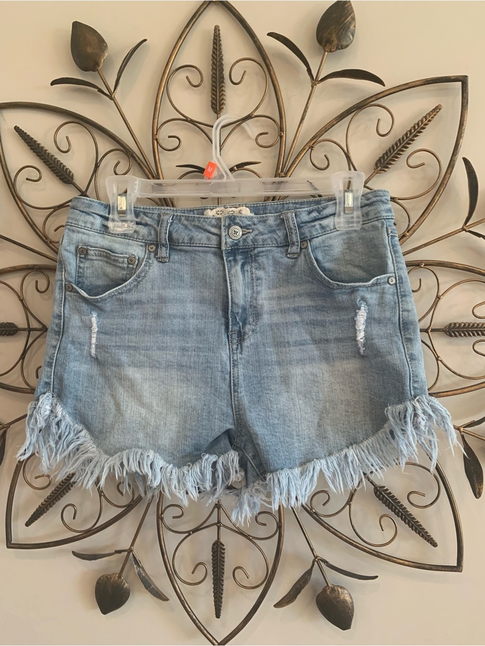 Altar’d State Distressed Denim Shorts with Frayed Hem